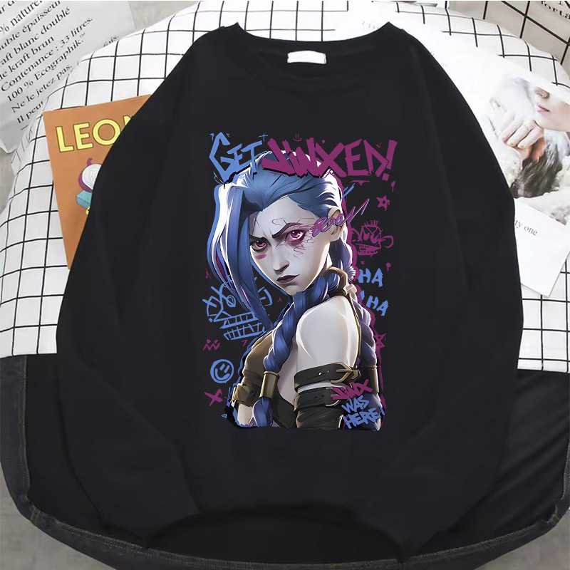 Winter Under Clothing - Jinx arcane hoodie quente anime feminino