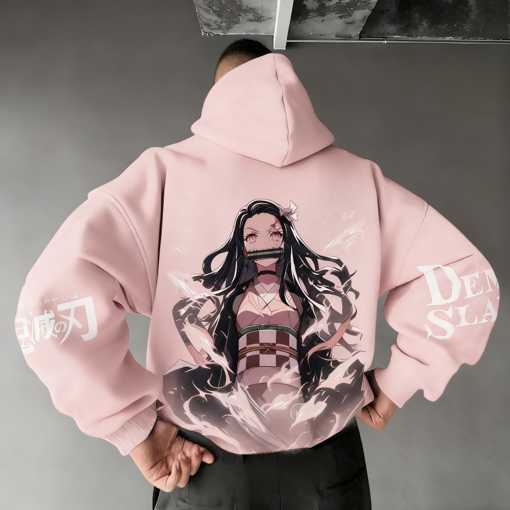 Winter Clothing Outfits - Moletom com capuz masculino Demon Slayer