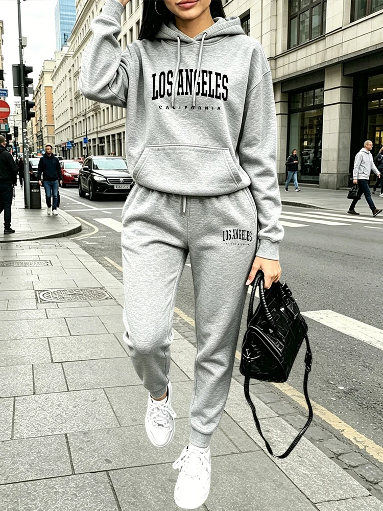 Winter Clothing Outfits - Conjuntos Femininos Diários: Moletom Casual Estampado