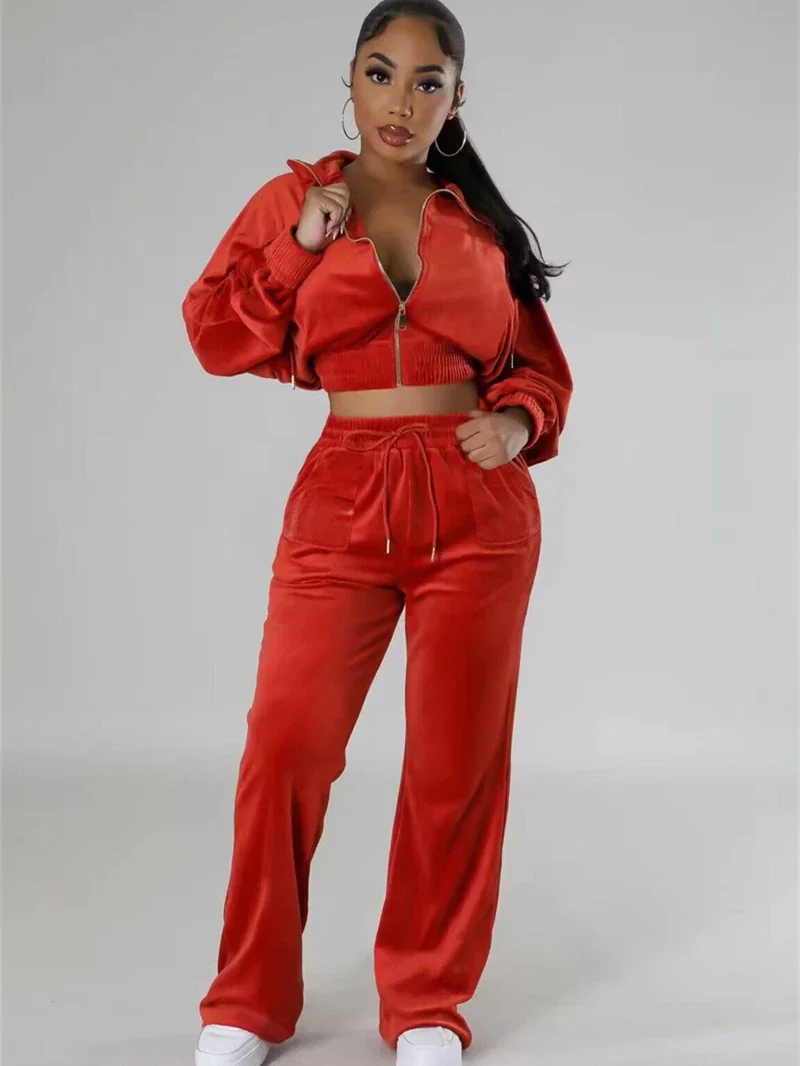 Conjunto Feminino de Veludo 2  - Winter Clothing Outfits avaliação e preço